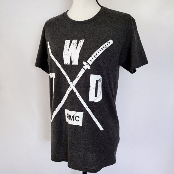 Hot Topic The Walking Dead Graphic Gray Circle Knit Unisex T-Shirt - Picture 4 of 8